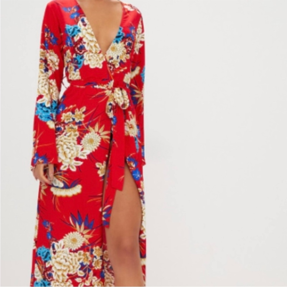 Floral Maxi Wrap Dress